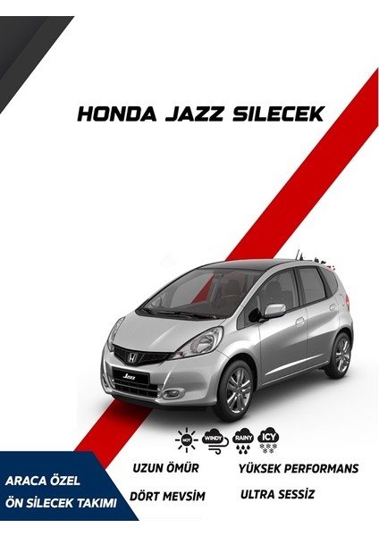 Honda Jazz 2009-2014 Uyumlu Model Aralığı Muz Silecek Seti Sürücü Taraf 650MM Yolcu Taraf 350MM