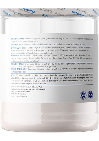 Bcaa 2:1:1 480 gr - Yeşil Elma fiyatları