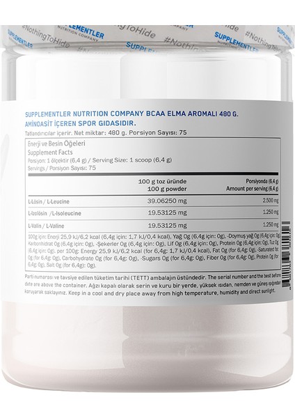 Bcaa 2:1:1 480 gr - Yeşil Elma modelleri