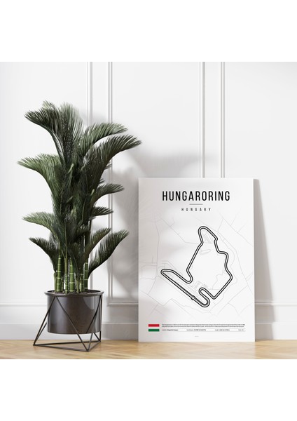 Formula1 Macaristan Hungaroring Pisti Kanvas Tablo Minimalist F1 Sanatsal Tablo Duvar Dekoru