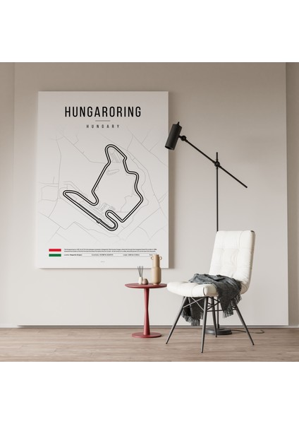 Formula1 Macaristan Hungaroring Pisti Kanvas Tablo Minimalist F1 Sanatsal Tablo Duvar Dekoru