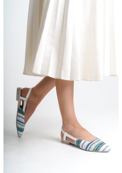 Gısele Mavi Kadın Hasır Detay Günlük Rahat Şık Sivri Burun Sandalet Terlik GISELE-1980 fiyatları