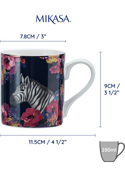 Mkwıldmugzeb Wild At Heart Fine China 280ml Kupa Zebra