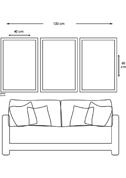 Zevahir Mobilya Ve Dekorsayon 3'lü Tablo