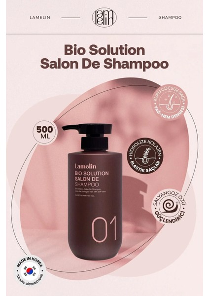 Collagen Içeren Saç ve Saç Bakım Şampuanı Lamelin Bio Solution Salon Shampoo 500 ml indirimleri