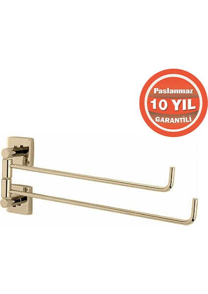 VZ10-016.1 Paslanmaz Pirinç Vizyon 2'li Döner Havluluk Altın Gold