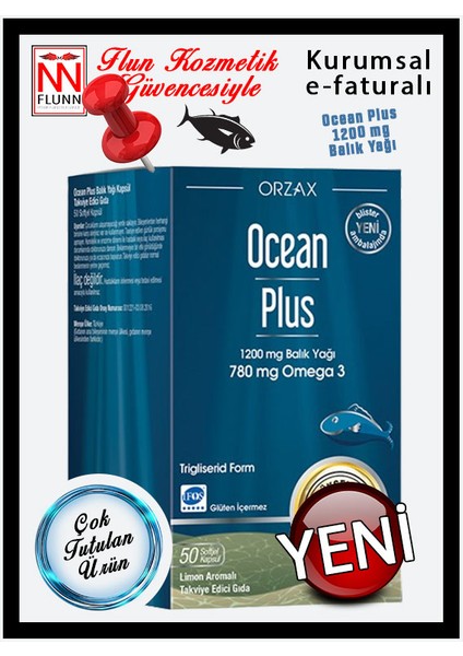 Ocean Plus 1200 Mg Omega-3 Balık Yağı 50 Kapsül