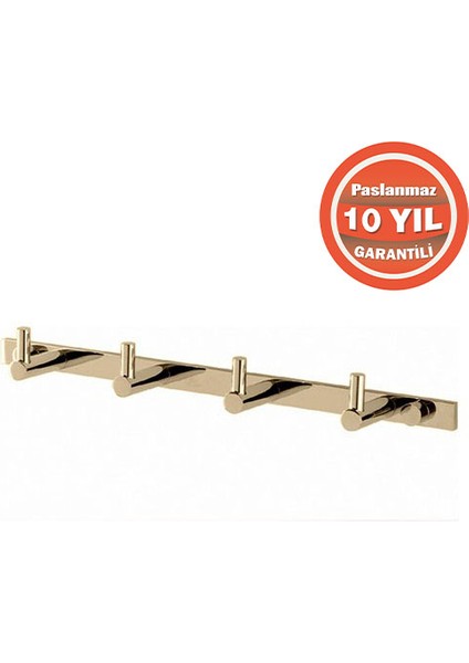 MS10-060.1 Paslanmaz Pirinç Mercan 4'lü Askılık Havlu Askısı Altın Gold
