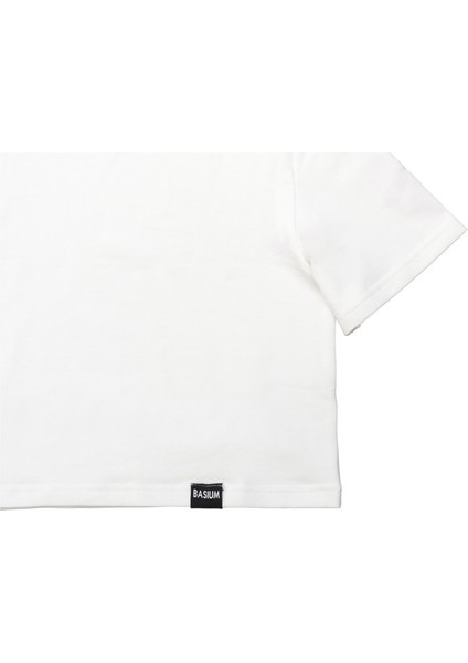 Beyaz Oversize Basic Kadın Crop Tshirt modelleri