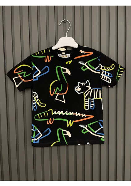 224422-ALG Çocuk Metraj Baskılı Tshirt