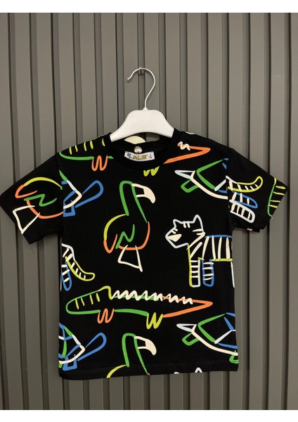 224422-ALG Çocuk Metraj Baskılı Tshirt