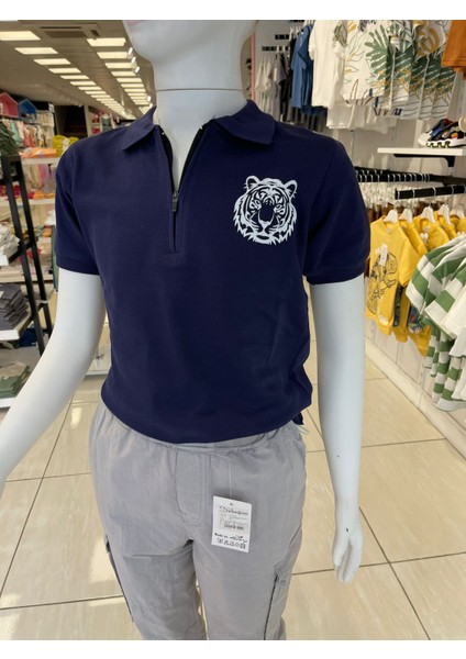 03402-POLO Yaka Fermuarlı Tişört