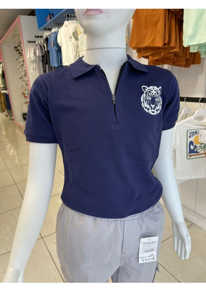 03402-POLO Yaka Fermuarlı Tişört modelleri