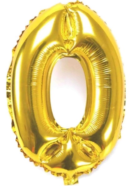 0 Rakam Gold Balon 16 Inç 36 cm