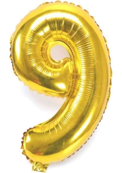 9 Rakam Gold Balon 16 Inç 36 cm