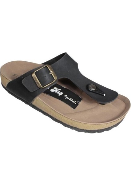 Yazkış Kadın Siyah Beyaz Parmak Arası Terlik