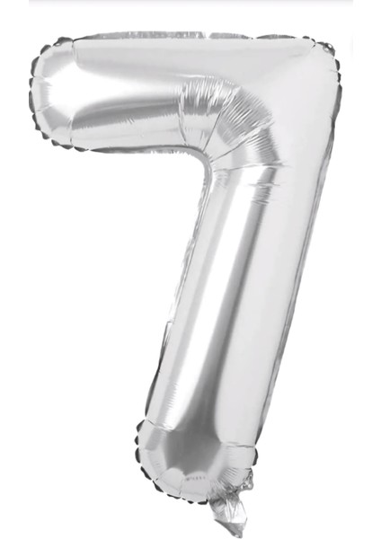 7 Rakam Gümüş Folyo Balon 16 Inç 36 cm