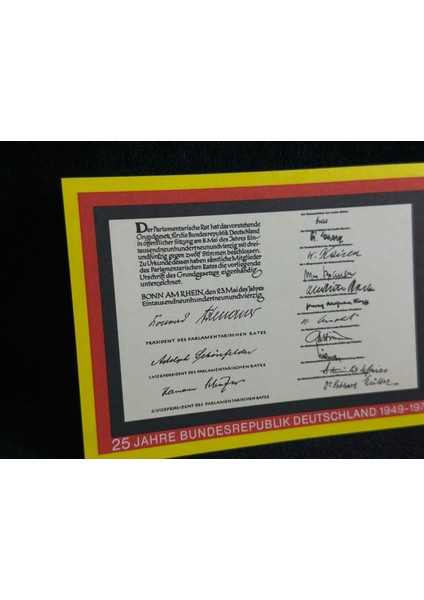 Antiye 1974 Almanya Anayasa Brd K Sonderkarte (3eb) "25 Jahre Brd Deutschland" Grundgesetz 23.5.1949 modelleri