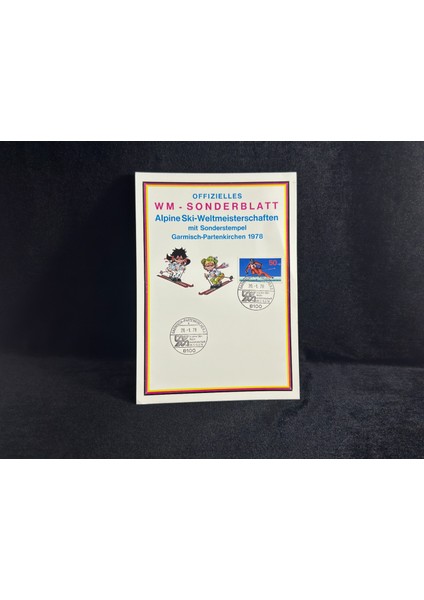 Almanya 1978 Offızıelles Wm Sonderblatt Alpine Ski-Weltmeisterschaften alp Disiplini Dünya Şampiyonası Nadir***