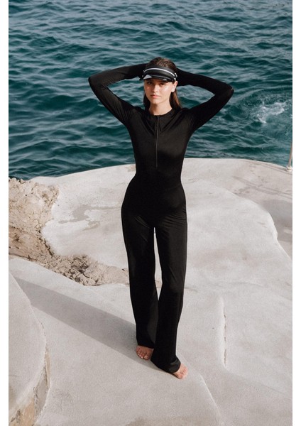 Yüzücü Mayo Tulum Siyah