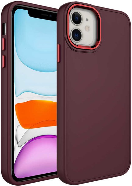 Apple iPhone 11 Uyumlu Metal Çerçeve ve Buton Tasarımlı Silikon Luna Kapak-Turkuaz modelleri