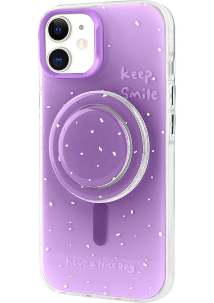 Apple iPhone 11 Magsafe Şarj Özellikli Tak-Çıkar Pop Soketli Tiktok Kapak-Mor