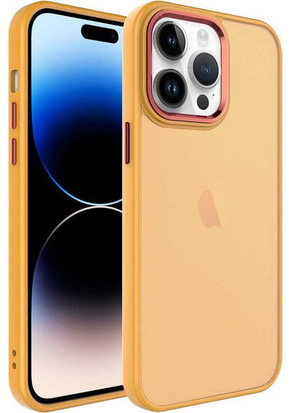 Apple iPhone 14 Pro Uyumlu Buzlu Sert Pc May Kapak-Turuncu