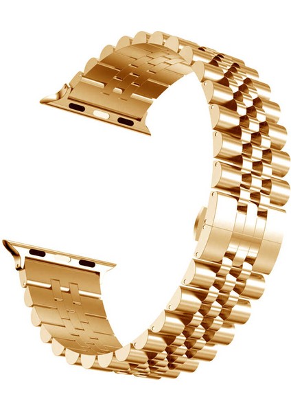 Apple Watch Ultra 49MM Kordon Uyumlu Krd-36 Metal Strap Kayış - Rose Gold