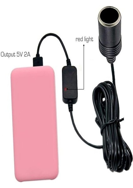 Çakmaklık Fişi Çevirici Çakmak Dönüştürücü USB 2.0 5 Volt 2 Amper To 12 Volt 0.8 Amper