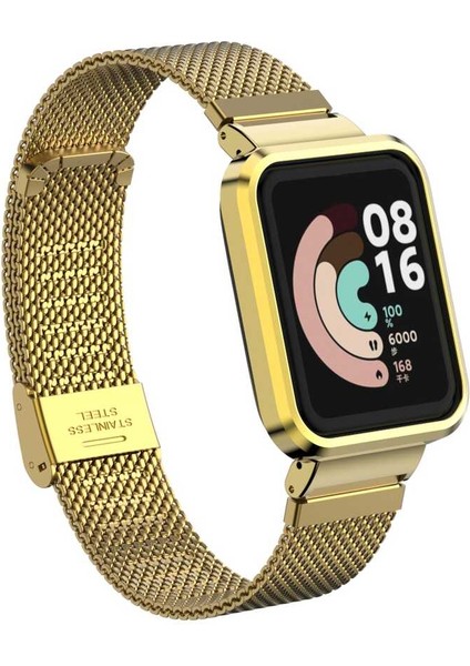 Xiaomi Redmi Watch (Mi Watch Lite) Uyumlu Krd-59 Metal Kordon - Gold