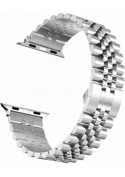 Apple Watch Ultra 49MM Kordon Uyumlu Krd-36 Metal Strap Kayış - Gümüş