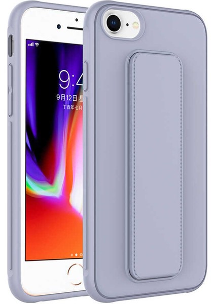Apple iPhone Se 2020 Uyumlu Qstand Kapak-Gri