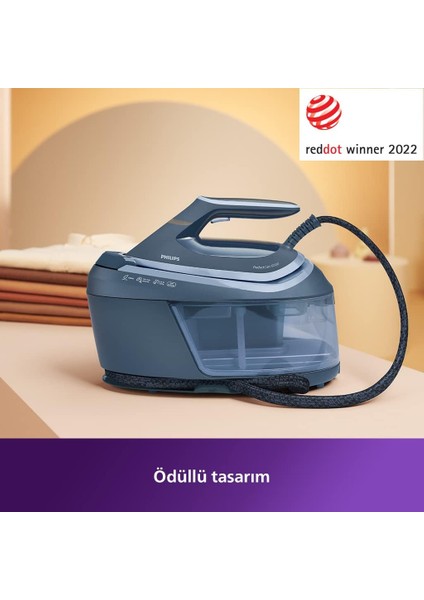 8 Bar 550 gr Buhar Basınçlı Premium Ödüllü Tasarım Perfectcare Kazanlı Ütü 2400 W Mavi + Luciole Lambader