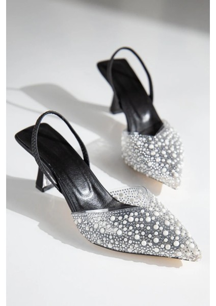 (Emç) Inci Taş Detaylı Burnu Kapalı Abiye Kadın Ayakkabı Siyah modelleri