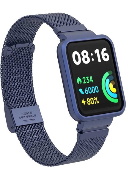 Xiaomi Redmi Watch 2 Lite Uyumlu Krd-66 Metal Kordon - Siyah modelleri