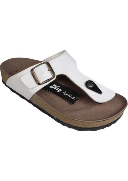 Yazkış Kadın Siyah Beyaz Parmak Arası Terlik