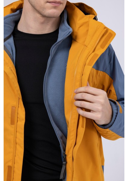 Elbruz Erkek 3 In 1 Ceket Mont Gold/mavi indirimleri