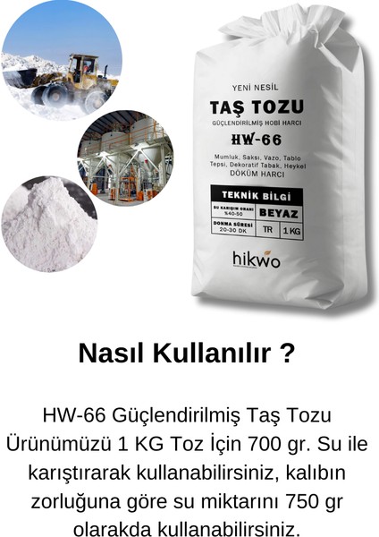 Hw-66 Ultra Güçlü Yeni Nesil Hobi Harcı – Taş Tozu – Hobi Alçısı 10 kg