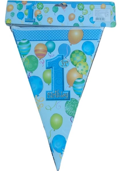 Balonlar 1 Yaş Mavi Flama