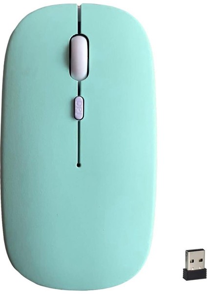Tcl Tab 7l 9309X2 7" Uyumlu Kablosuz Bluetooth Pilli Optik Mouse - Yeşil