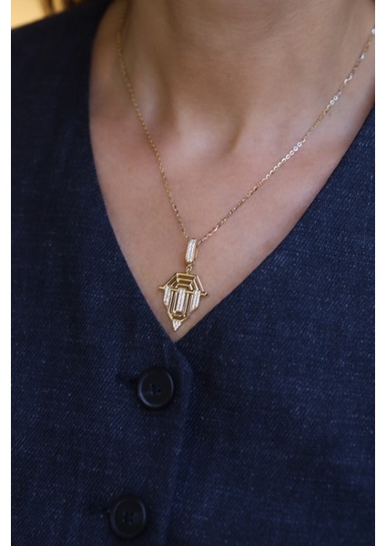 14 Ayar Altın Taşlı Modern Kolye Ucu indirimleri