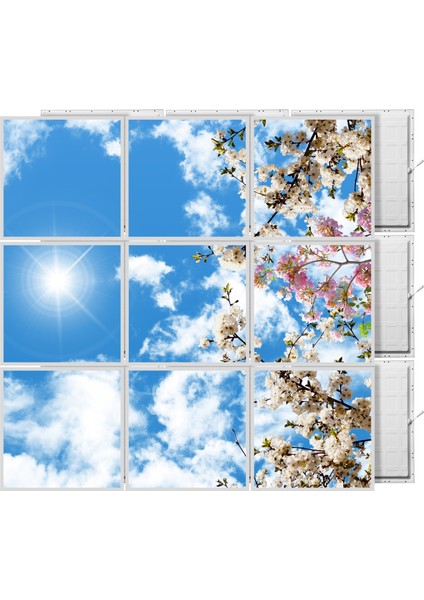 60 x 60 LED Panel Aydınlatma Desenli 3x3 9'lu Grup 46510460SA