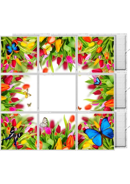 60 x 60 LED Panel Aydınlatma Desenli 3x3 9'lu Grup 46510265SA