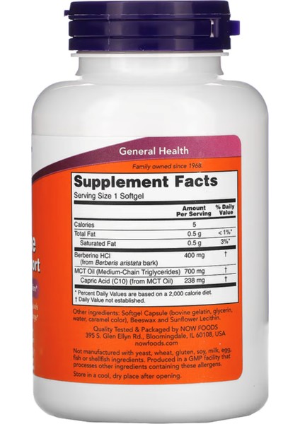 Foods Berberine Glucose Support 90 Softgels usa Menşei