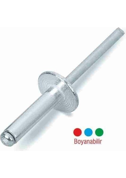 Alüminyum Pop Perçin Geniş Kafa 16 mm Şapka 4.8X25 mm - 250 Adet