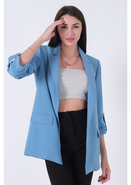 Bebe Mavi Astarlı Kolları Düğme Toparlamalı Ceket 0105136.449 fiyatları