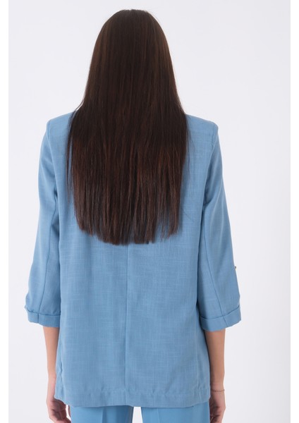 Bebe Mavi Kolları Düğme Toparlamalı Keten Ceket 01051361.449 indirimleri