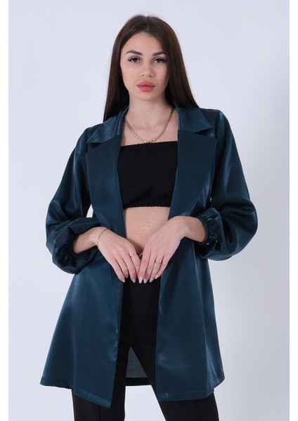 Zümrüt Kolları Volanlı Monoray Saten Ceket 31050689.123
