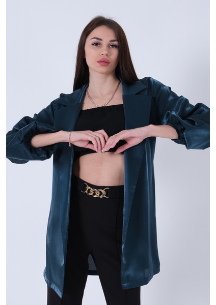 Zümrüt Kolları Volanlı Monoray Saten Ceket 31050689.123 modelleri