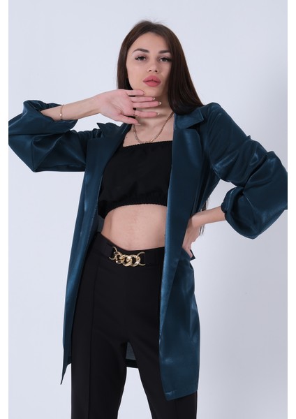 Zümrüt Kolları Volanlı Monoray Saten Ceket 31050689.123 indirimleri